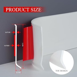 Peel and Stick Baseboard Trim,2.1 Inch x 20 Feet Rubber Wall Base Moulding Trim,White Cove Base Vinyl Baseboard (White)