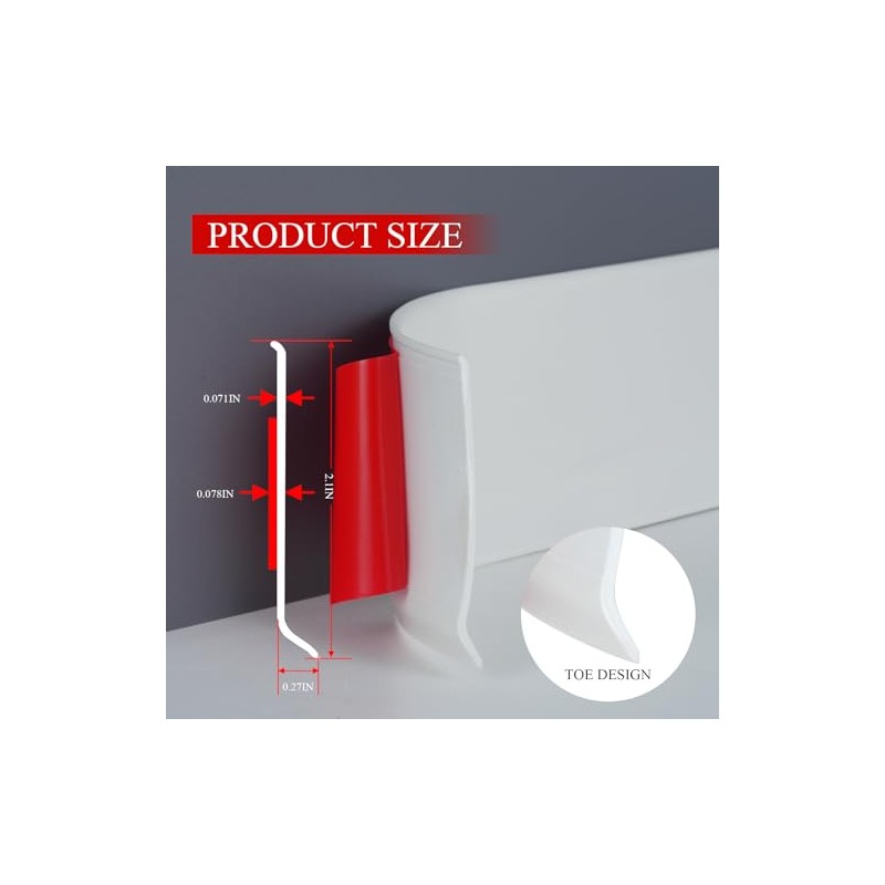 Peel and Stick Baseboard Trim,2.1 Inch x 20 Feet Rubber