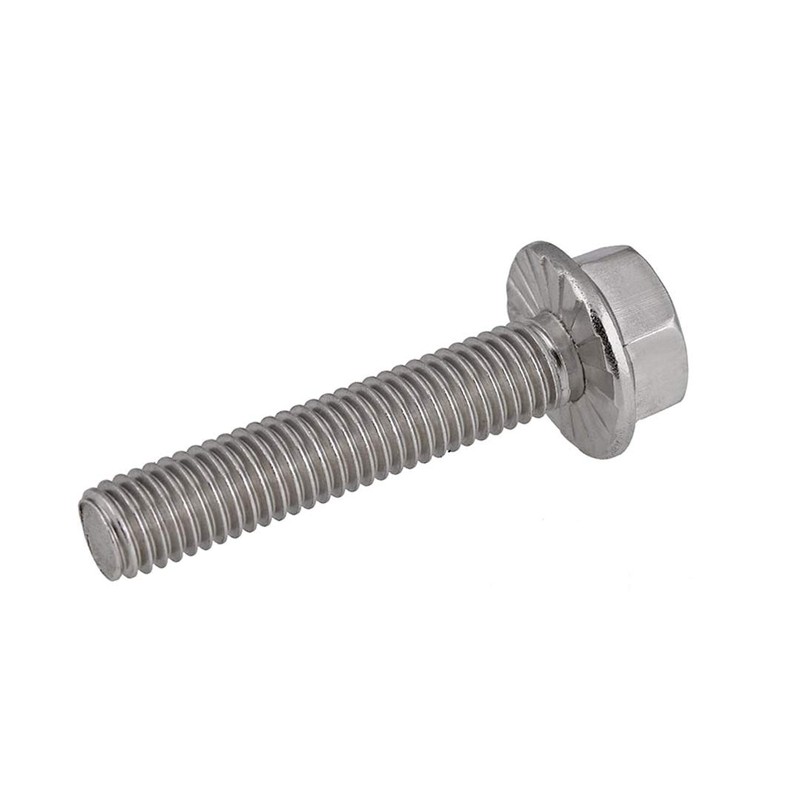 BOZONLI Flanged Hex Bolt (Fully Threaded Setscrew), Stainless Steel Flange