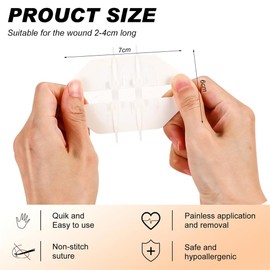 Emergency Wound Closure Strip 2PCS Wound Closure Kit Zip Stitch Wound Closure Device Laceration Closure Kit Wound Closure Glue Bandages Sutures to Close the Cut 6X7CM