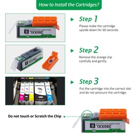 Supricolor PGI-280XXL CLI-281XXL Ink Cartridges, Replacement Ink for PGI 280 XXL CLI 281 XXL 6 Color (1PGBK 1Black 1Cyan 1Magenta 1Yellow 1Photo Blue) Use with PIXMA TS8120 TS8220 TS9120