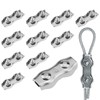 ZIUZI 12 Pcs M3 Stainless Steel Duplex Wire Rope Clip,