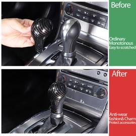 Moittellc Gear Shift Knob Cover Compatible with Infiniti G37 G35 G25 Q40 FX35 FX37 FX50 QX70 QX56 EX35 EX37 EX25 QX50/Nissan Patrol 2013-2018, Accessories