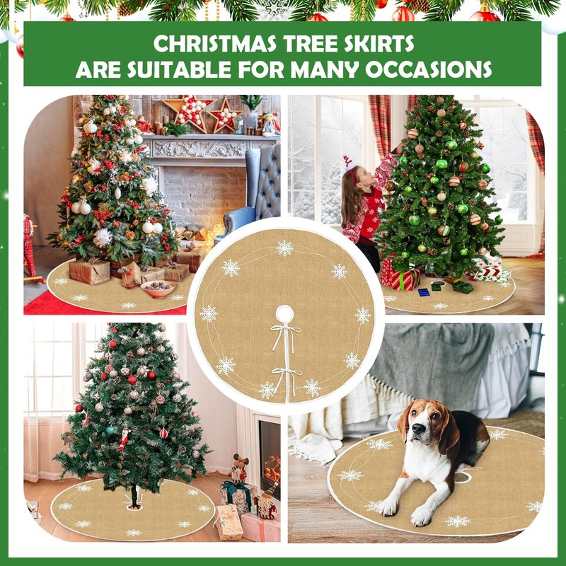 HEKOBAG Christmas Tree Skirt Round 100cm Christmas Tree Mat Brown