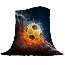 Gaakvrr Soccer Blanket Throw Soccer Ball Blankets Soft Lightweight Flannel Warm Cozy Football Blanket Gifts for Sport Fans Kids Adults 100x130cm(40x50 Inch)