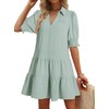 Dokotoo Casual Lapel Collared V Neck Short Sleeve Womens Dresses