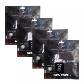 GENESIS 4 SETS GENESIS TYPHOON 16L Silver Professional Tennis Racket String Amazing Spin