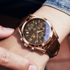 OLEVS Watches for Men Rose Gold Steel Case Waterproof Watches
