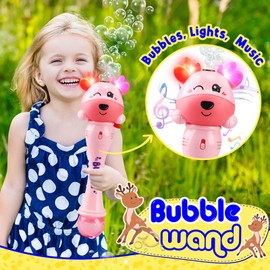 JONEG Bubble Wands for Kids Girls Princess Toy Bubble Machine Wand Maker Blower Musical&Light Up Outdoor Party Birthday Toys for Toddlers, Gift for 3 4 5 6 7 8 Year Old Girls