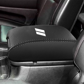YOSRTER for Dodge Durango Accessories 2011-2018 2019 2020 Center Console Armrest Cover Interior Box Anti-Scratch Leather Central Armrest Decoration (Black Stitches)
