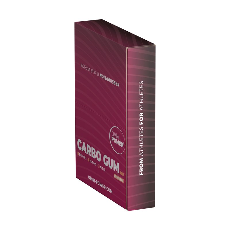 OMNi POWER Carbo Gum Erdbeere | Riegel statt Gel |