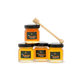 L'Abella 4 Honey Varieties from Spain in Mini Tasting Set - Best Quality - Pure Natural Product - Cold Spun - Unfiltered - Set of 4 x 50 g