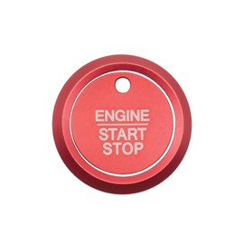 Agulier Compatible with Ford Ranger 2024 Raptor/XLT/Lariat Crew Cab Aluminium Alloy 4WD Inside & Outside Engine Start Stop Button Trim Knob Cover Accessories 1Pcs Red