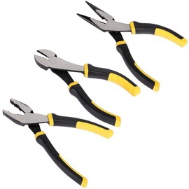 3 Piece Cutting Pliers Set, 8" Wire Cutter Pliers, 6" Long Nose Pliers and 6" Side Cutters with Soft Handle, Heavy Duty Hand Tool Pliers for Home DIY Repairs