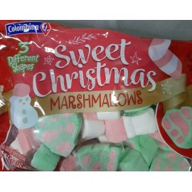 Colombina Sweet Christmas Marshmallows Large Holiday 3 Different Shapes-2ea 5.1 oz Bags