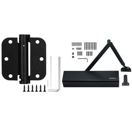 SOPHIA Automatic Self-Closing Door Hinge 3 Pack & Door Closer Grade 1 Combo Kit