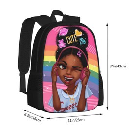 IAGM African Women Backpack Black Girl School Bookbag Daypack For Women Durable