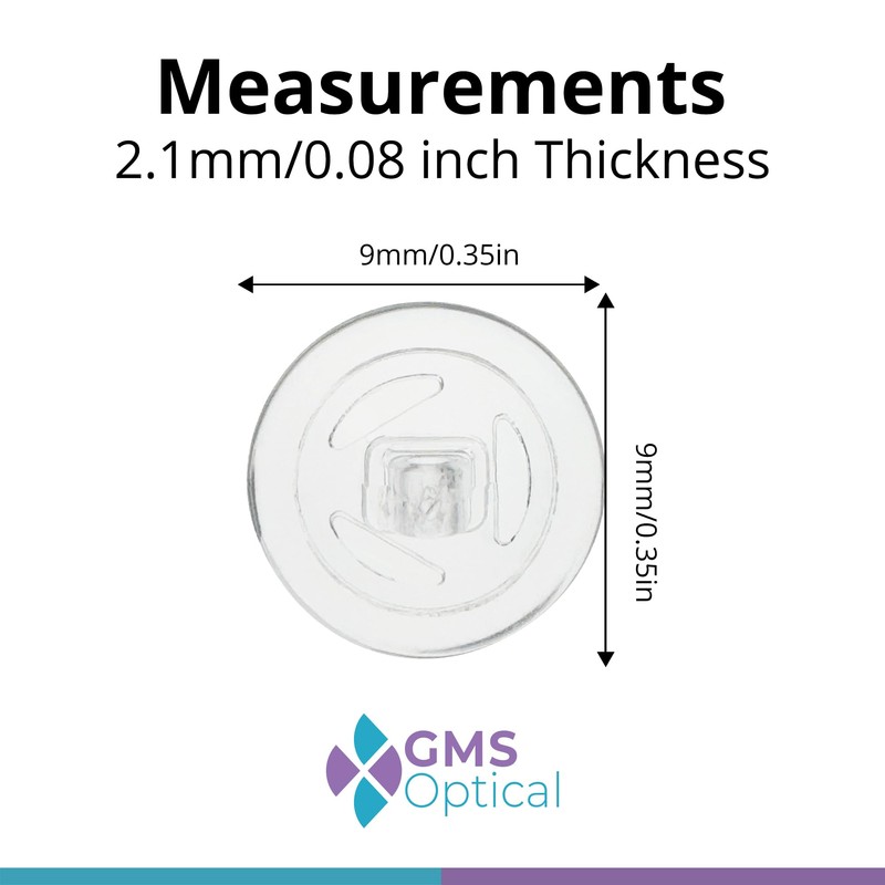 GMS Optical Round Screw-in Silicone Eyeglass Nose Pads for Glasses,