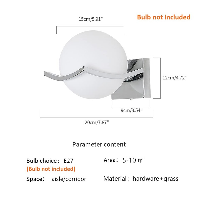 Ego Mall Novelty LED Wall Lamp Glass Ball Wall For