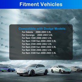 USUCRRE Upgraded Fuel Injectors 0280155934 Compatible with Dodge Dakota/Durango/Ram 1500/1500 Van/2500 Van/3500 Van 2000 2001 2002 2003,for Ram 2500/3500 2000-2002 Set of 8 62244 Injectors 5.9L