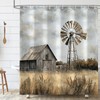 Sokdcam 4PCS Rustic Barn Windmill Shower Curtain Set, Western Farm