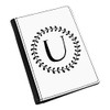 Buchstabe U Blumenmuster Kranz Alphabet Pass-Etui Deckel