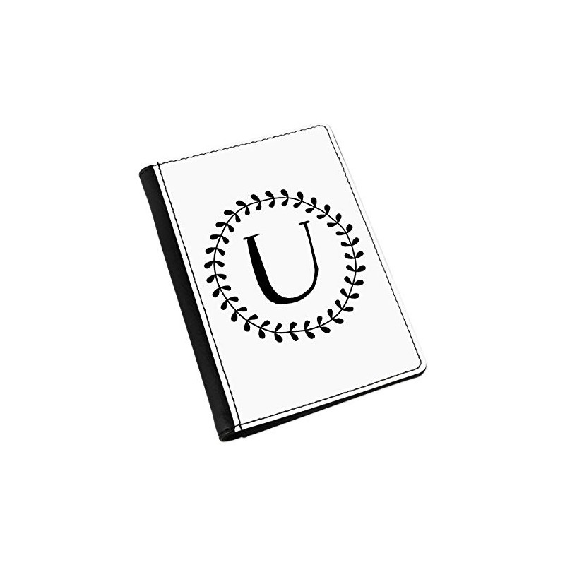 Buchstabe U Blumenmuster Kranz Alphabet Pass-Etui Deckel