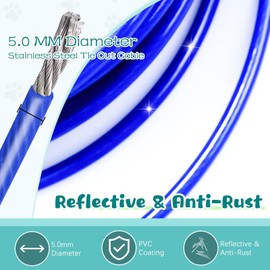 Heavy Duty Tie Out Cable for Large Dogs - 25FT Chew Proof, Superior Carabiner Clip for Yard or Camping