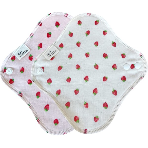 [Made in Japan] Strawberry Set of 2 Be*cloth Cloth Napkins, Liner, Fluffy Cotton to Protect From the Cold