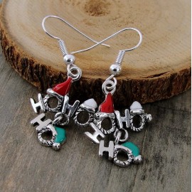 Unbranded Ho Ho Ho Earrings - Christmas Dangle Drop Earrings on French Hook Ear Wires