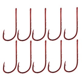 Gamakatsu Hooks LS-5213 Red Worm Hooks Size 4 Pack of 10