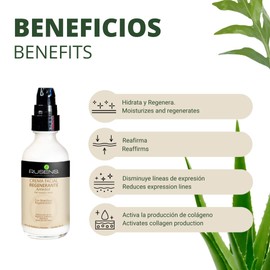Rusens - Dúo Antiedad, Contorno de Ojos y Crema Facial Regenerante - Ayuda a Hidratar, Regenrar, Producir Colágeno y Elastina (Rostro y Ojos) Ayuda a atenuar Ojeras, Bolsas y Líneas de expresión - Ideal para todo tipo de piel.