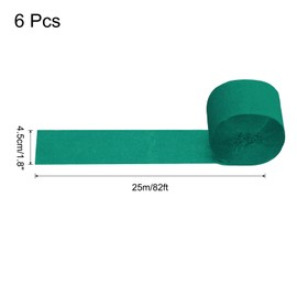 sourcing map Crepe Paper Streamers 6 Rolls 492Ft Crepe Paper Dark Green Streamers Party Decorations for Birthday Party Wedding Ceremony Graduation Decoration (1.8 in x 82 Ft/Roll)