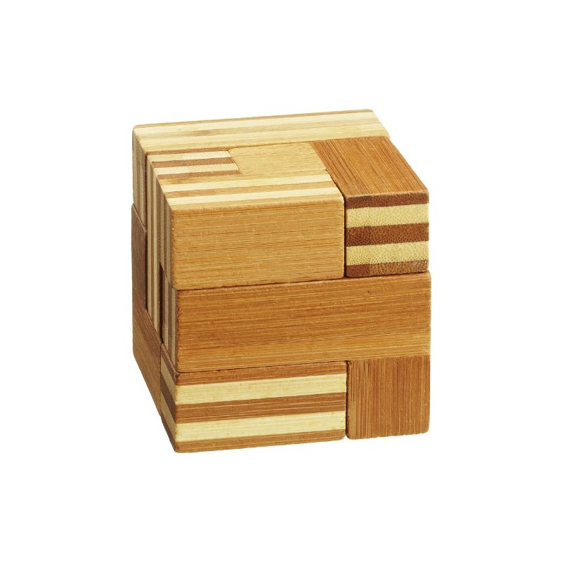 6057-Somawürfel Philos Green Games, Bamboo Logic Puzzle "7 Pieces