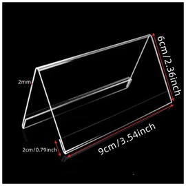 Naisfei Name Plates for Desks, 10 Pack Clear Tent Name Plate Display for Office Conference, Reusable Name Tent Holder for Business Training Event（9*6cm）