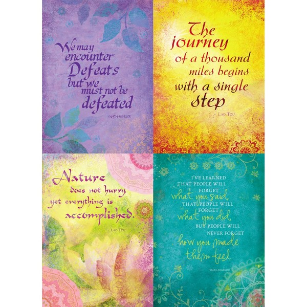 Tree-Free Greetings Words of Wisdom by Sue Zipkin with Lao Tzu/Maya Angelou All Occasion Card Assortment, 5x7 In, 8 Cards/Envelopes per Set (GA31638)