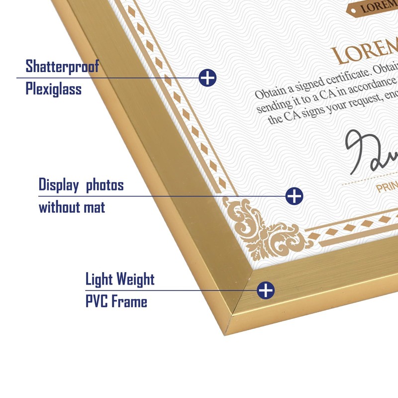 Hoikwo 18 Packs 8.5x11 Gold Multi Plastic Picture Frames Set