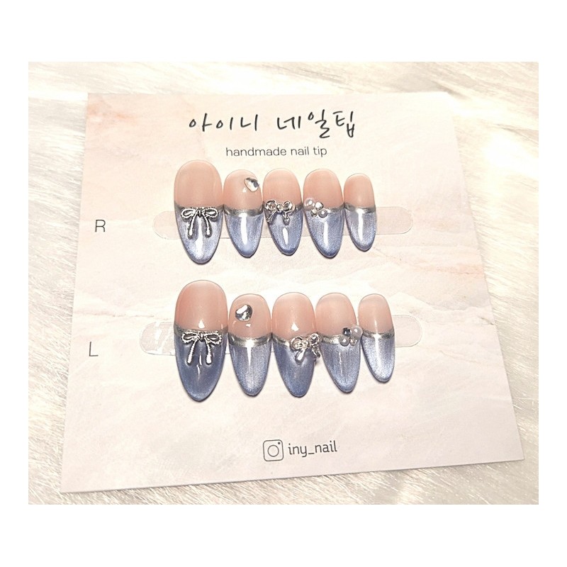 [In-store special discount] Spring Bom Blue Magnetic Gel Ribbon Handmade