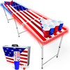 PARTYPONG 8-Foot Folding Party Table w/Music Sync LED Lights, Free