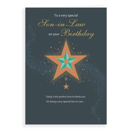 Piccadilly Greetings Regal Publishing Birthday Card Son In Law - 9 x 6 inches, C80969, green