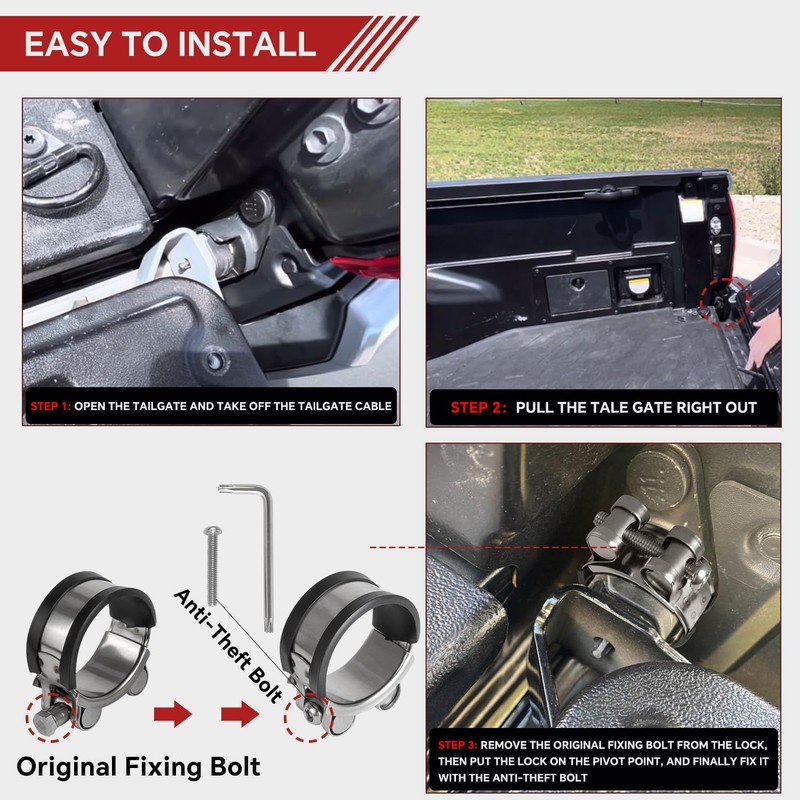 Universal Tailgate Anti-Theft Lock Compatible with Ford F150 Super Duty