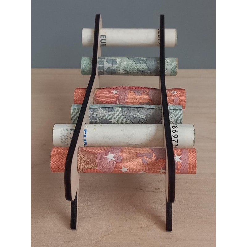 Wooden Money Gift Deck Chair for Holiday Fund 16 cm,