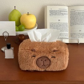 Capybara Tissue Holder, Cute Tissue Box Organizer, Napkin Storage Dispenser Organizer Stand Wipes for Nursery Bathroom Bedside Desk Guest-Room