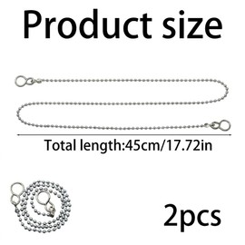 LinCoo 2 Plug Chain for Bathroom Sink, Bath Plug Chain Only, Drain Plugs Suitable for Toilets, Bathrooms, and Kitchens