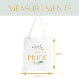 Blue Planet Fancy Dress The Bride Tote Bag Botanical Hen Party Bridal Shower Engagement Accessories Gifts Favours Bride to Be Gift Bag for Wedding