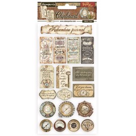 Stamperia DFLCB50 Chipboard cm 15 x 30 Lady Vagabond Lifestyle Tickets, Various, 15 x 30 cm, Pack of 6