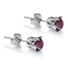 Riva Pierced Stud Earrings with Round Cut Gemstone Cubic Zirconia