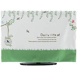 IKENOKOI TV Cover, Dustproof Cover, LCD TV Cover, Cute, Western Style, 65 Inches (150 x 92 cm), Birds)
