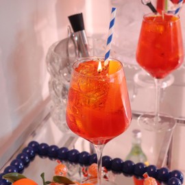 Reimagine Discovery Aperol Spritz Citrus Candle, 140 Hour Long-lasting Burn Handcrafted Decorative Candles for Home Scented, Bar Cart Accessories & Kitchen Decor Orange Candle, Unique Birthday Candles