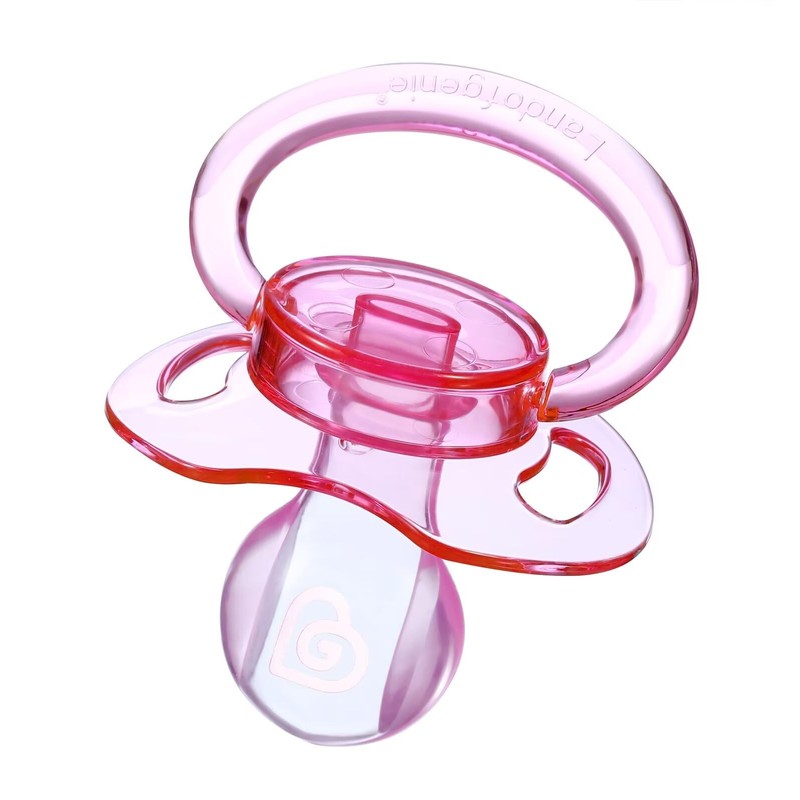 Landofgenie Dummy for Adults Bone Shape Transparent Dummy Pink